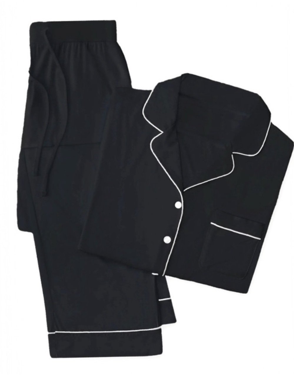 Cozy Earth Black Long Sleeve Button Down Pajama Set with Bamboo XXL NWT